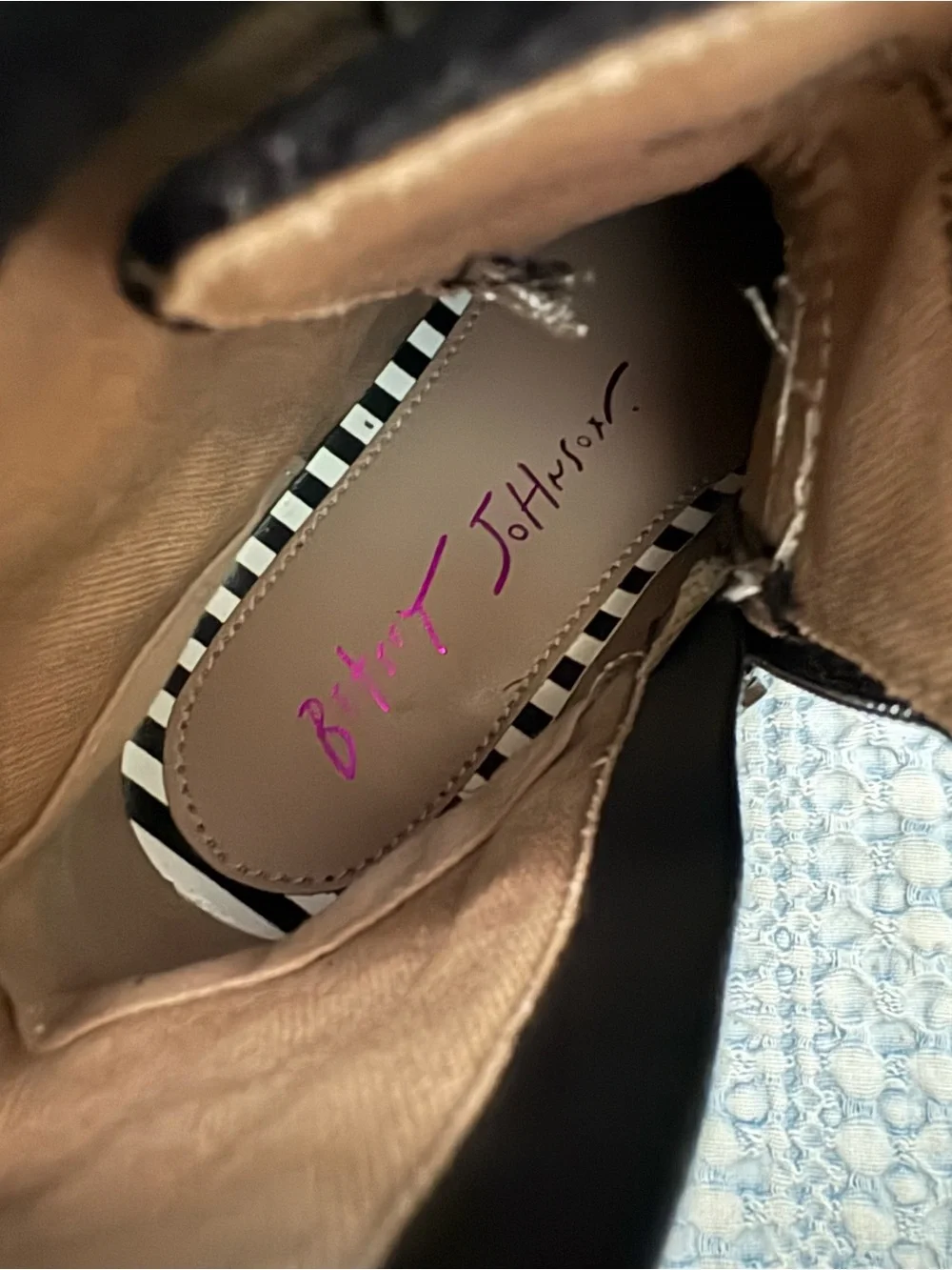 Betsey Johnson Kids Embry Black Velvet Easy On and Off Combat Boots Size 13 M
